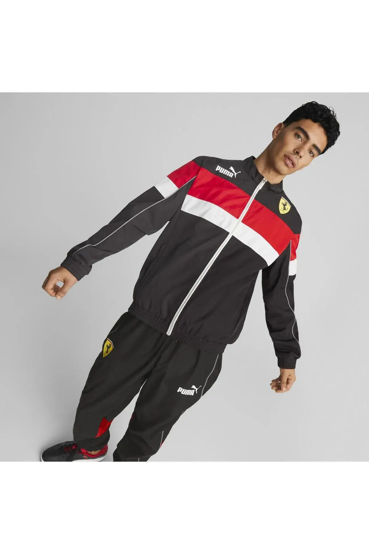 Puma Ferrari Race SDS Jacket Siyah Erkek Fermuarlı Sweatshirt