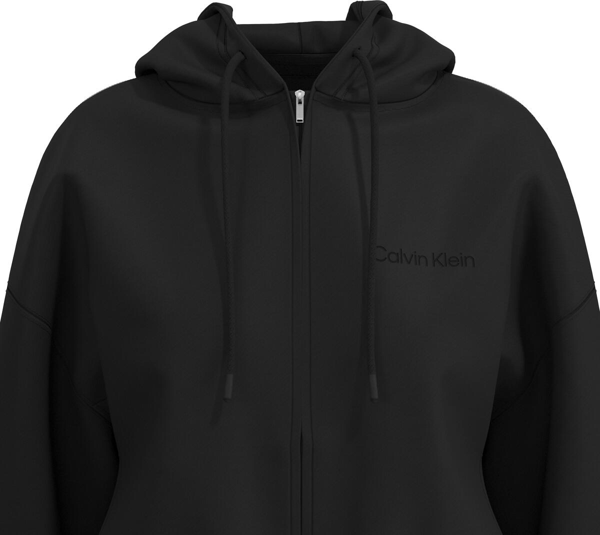 Calvin Klein FULL ZIP SWEAT HOODIE Siyah Kadın Sweatshirt Calvin Klein FULL ZIP SWEAT HOODIE Siyah Kadın Sweatshirt