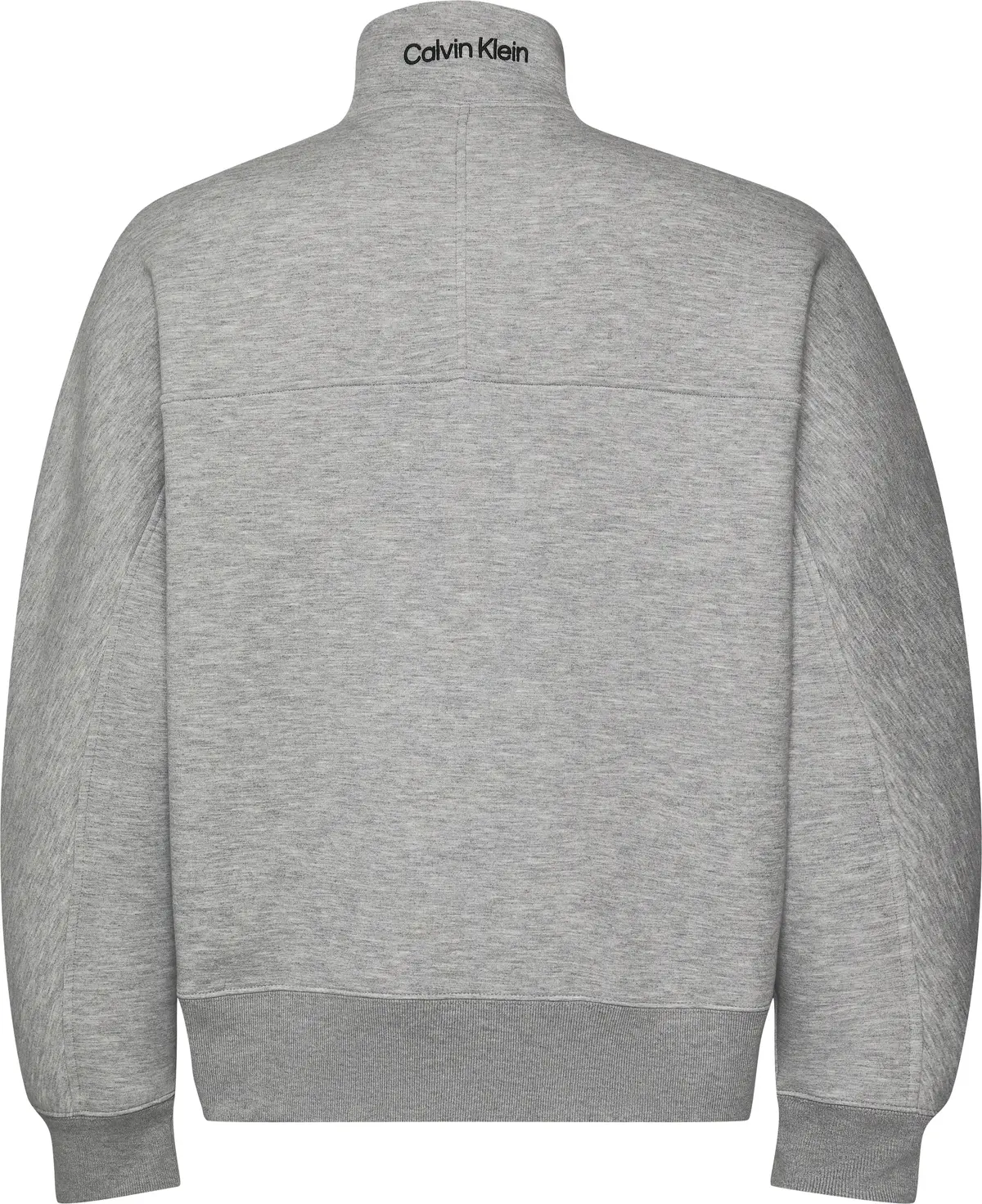 Calvin Klein LS COTTON SPACER STRIPE RIB QTR Erkek Gri Sweatshirt