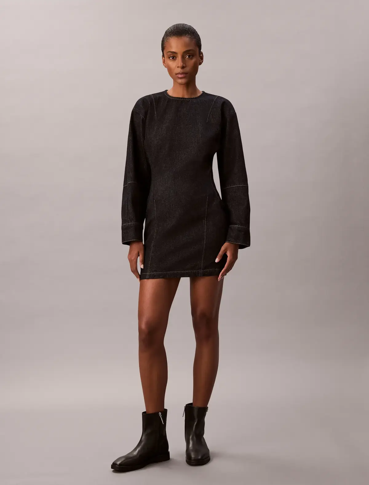 Calvin Klein ARTICULATED DRESS Lacivert Kadın Kot Mini Elbise