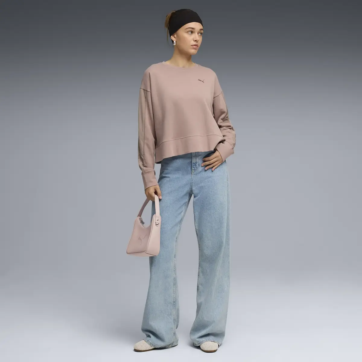 Puma HER Relaxed Crew Pembe Kadın Sweatshirt