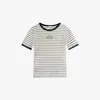 Tommy Hilfiger REG MONOTYPE STRIPE, 0FC Beyaz Kadın T-Shirt & Polo