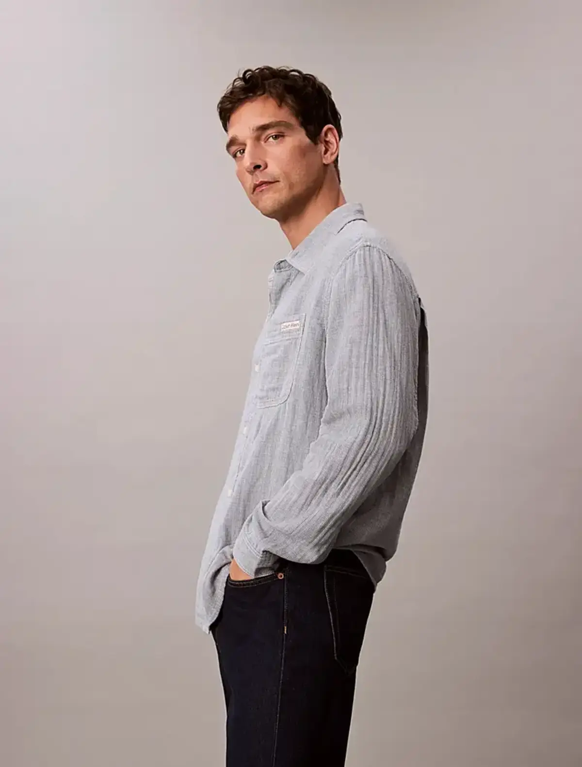 Calvin Klein CASUAL CLASSIC BOARDWALK SUMMER Gri Erkek Tişört