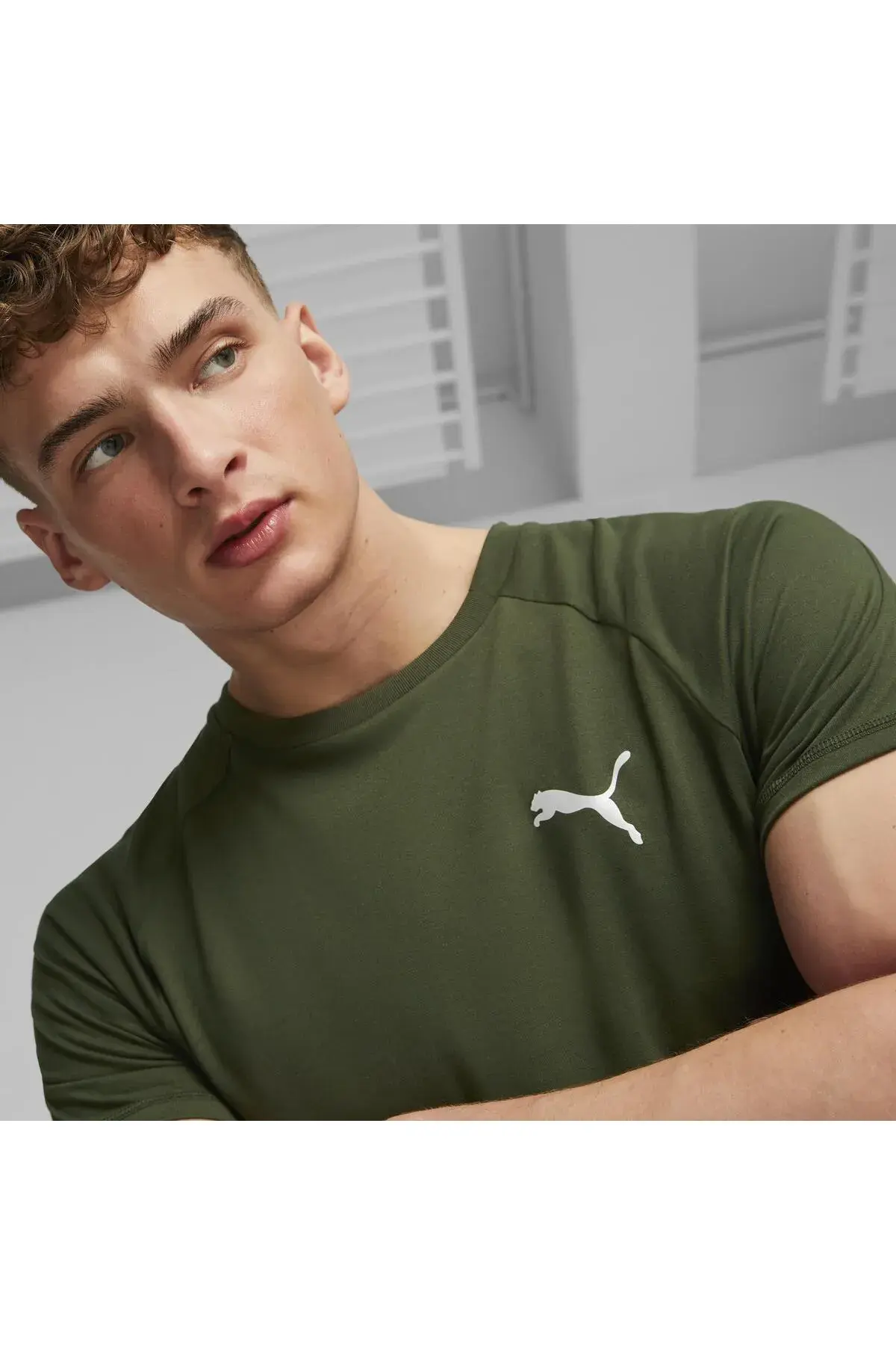 Puma EVOSTRIPE Tee Yeşil Erkek T-Shirt