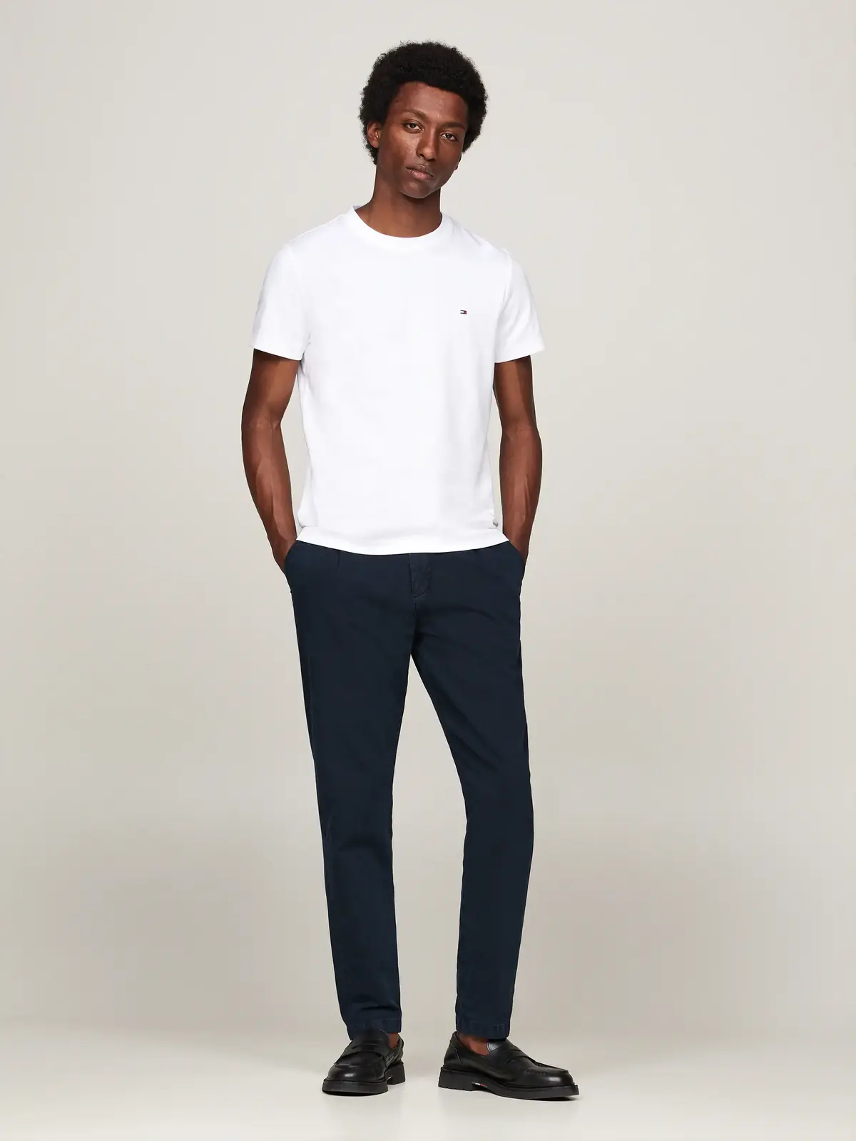 Tommy Hilfiger LUXURY INTERLOCK TEE, YBR Beyaz Erkek T-Shirt & Polo