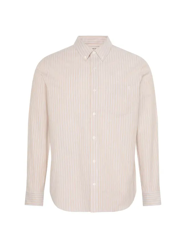 Calvin Klein LS YD STRIPE OXFORD, RBL Bej Erkek Gömlek