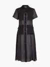 Calvin Klein SHEER SHORT SLEEVE D Kadın Siyah Elbise