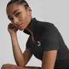 Puma CLASSICS Ribbed V-Collar Dress Siyah Kadın Elbise