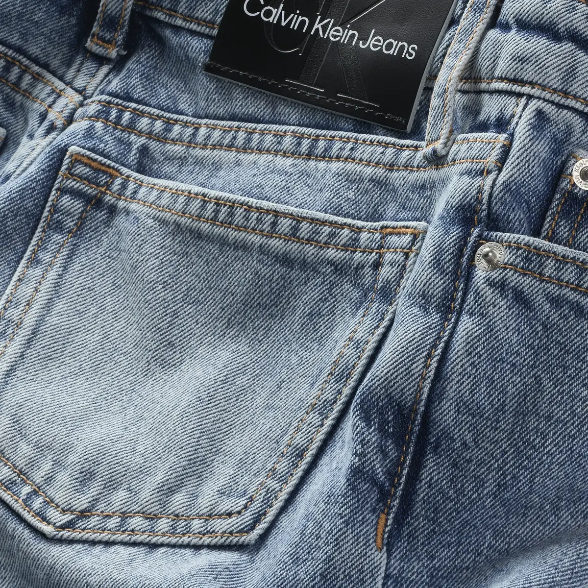 Calvin Klein WIDE LEG HR LIGHT AU Kadın Mavi Kot Pantolon