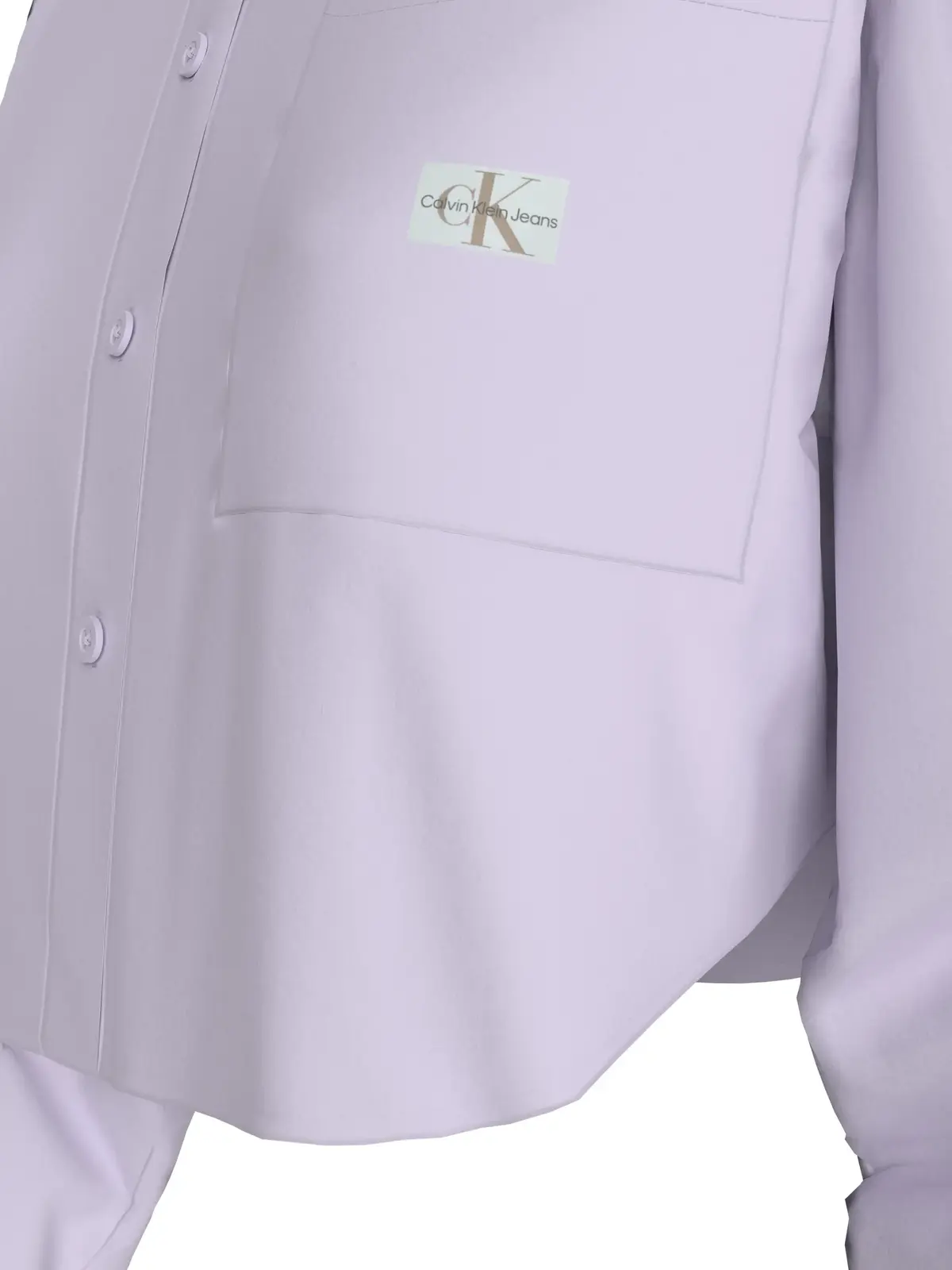 Calvin Klein WOVEN LABEL CROPPED Kadın Lila Gömlek