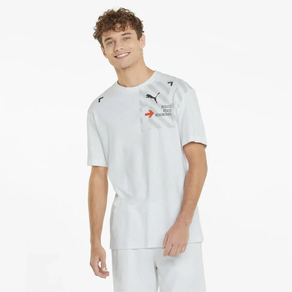 Puma RE:Collection Relaxed Tee Pristine Heath Beyaz Erkek T-Shirt