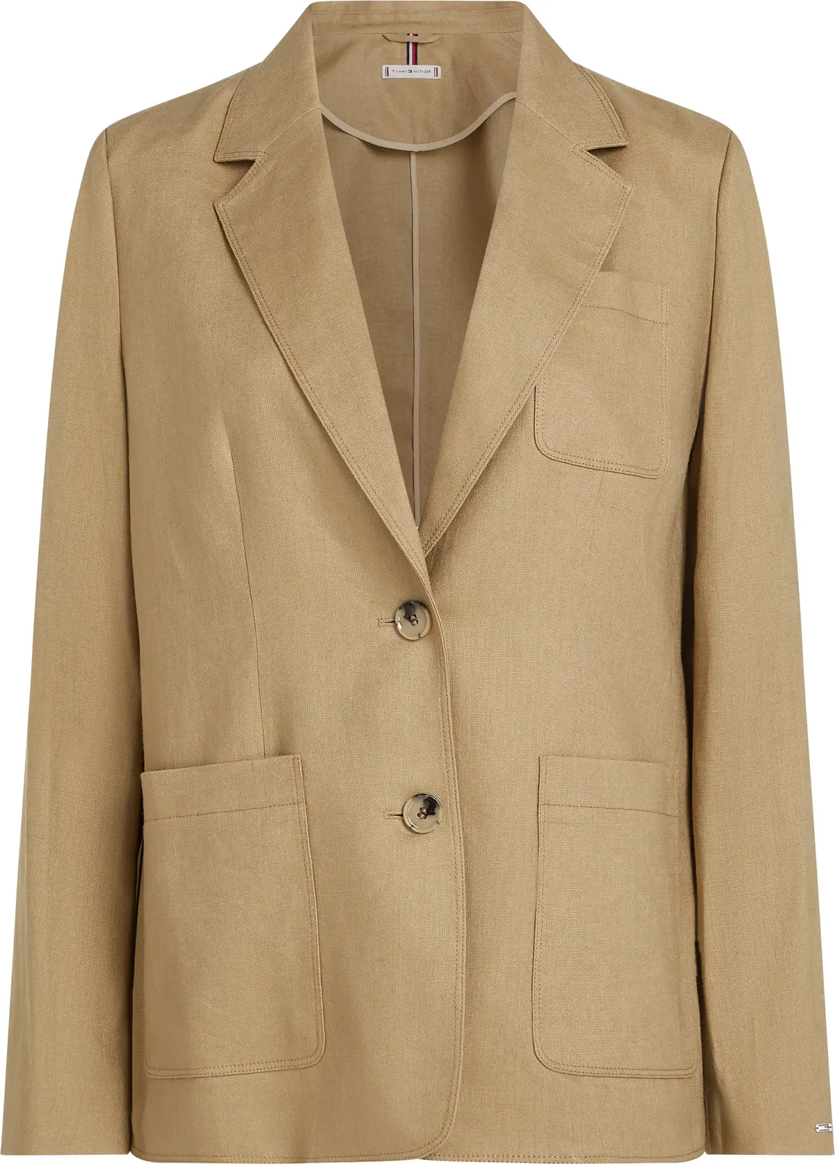 Tommy Hilfiger ESS LINEN REGULAR SB, AEH Bej Kadın Ceket