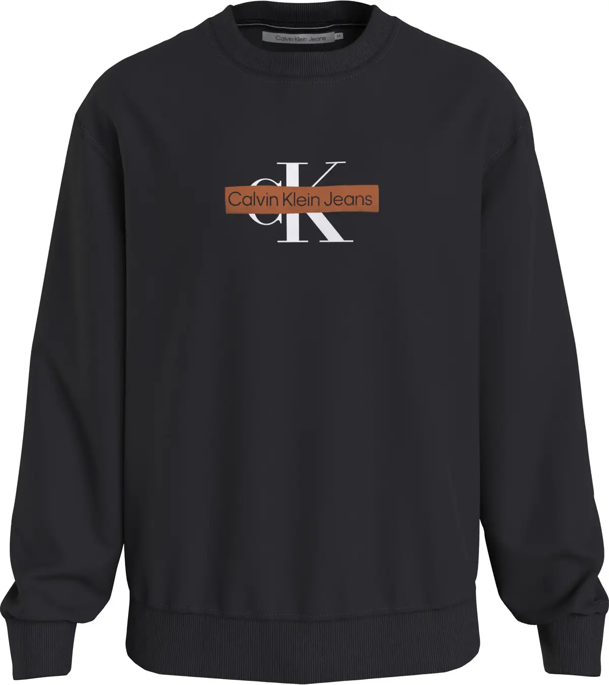 Calvin Klein MONOLOGO STENCIL CRE Erkek Siyah Sweatshirt