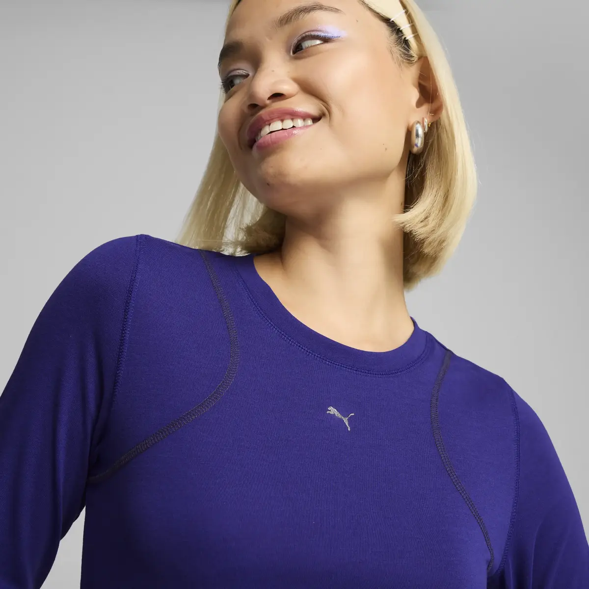 Puma THE FAST RACE Longsleeve Mor Kadın Tişört