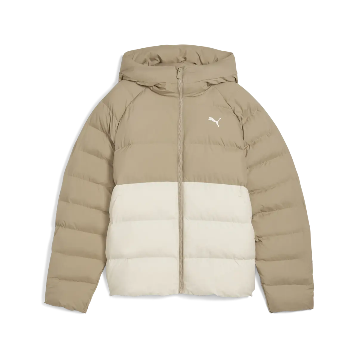 Puma Mono Hooded Jacket Krem ve Bej Kadın Kapüşonlu Kaz Tüyü Mont