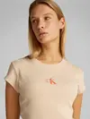 Calvin Klein MONOGRAM BABY TEE, RM7 Krem Kadın T-Shirt & Polo