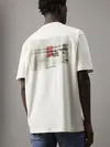 Calvin Klein LENTICULAR SHORELINE Erkek Beyaz T-Shirt