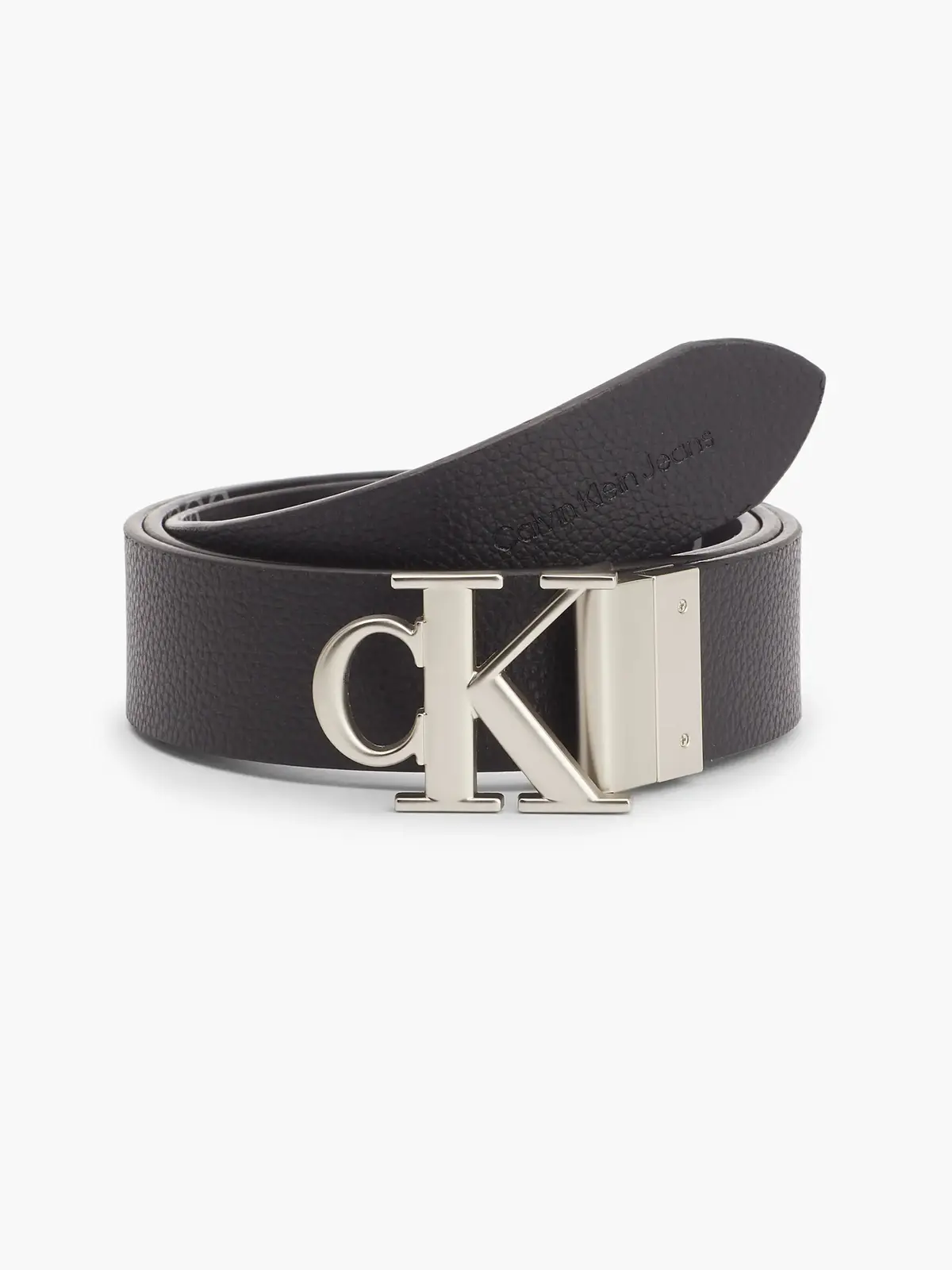 Calvin Klein ROUND MONO PLAQUE RE Erkek Siyah Kemer