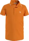 Calvin Klein MONOGRAM TIPPING FIT Erkek Turuncu Polo T-Shirt