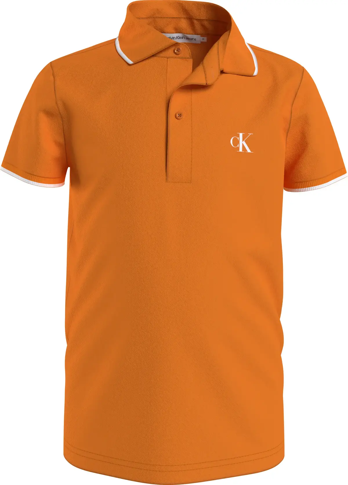 Calvin Klein MONOGRAM TIPPING FIT Erkek Turuncu Polo T-Shirt