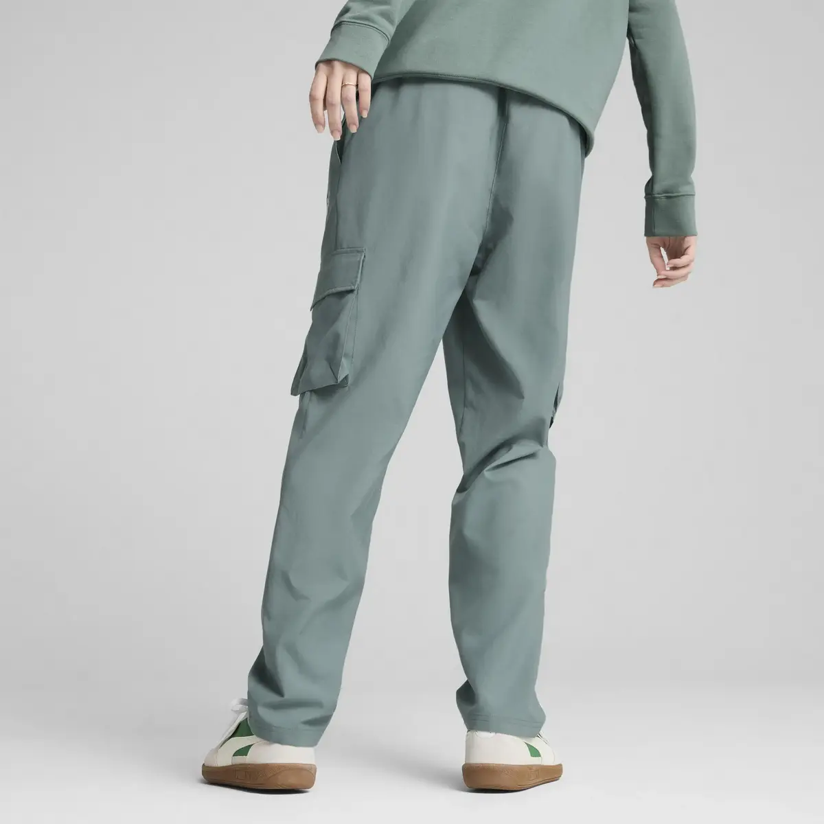 PUMA ESS No. 1 Logo Cargo Pants Yeşil Kadın Eşofman Altı