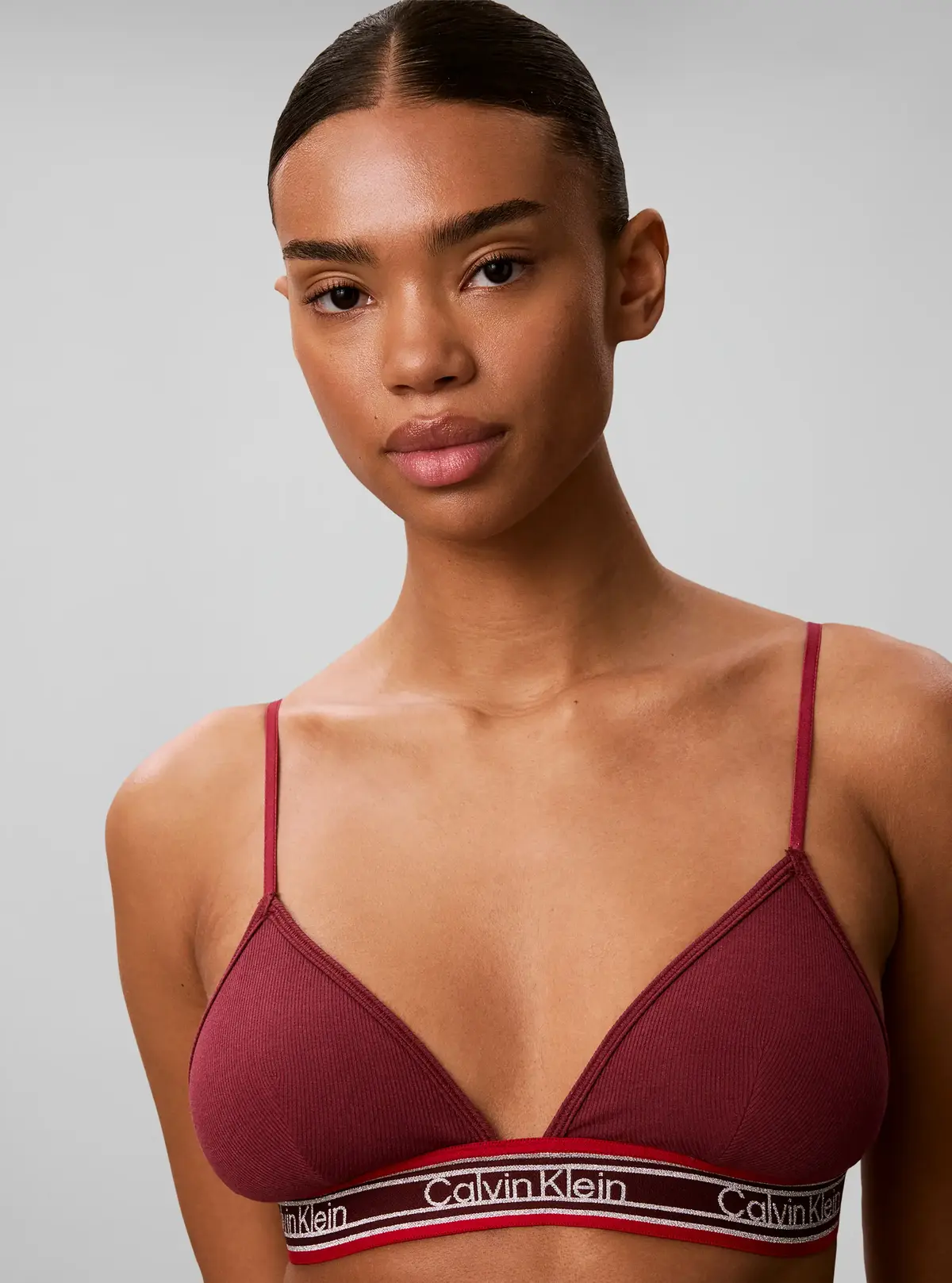 Calvin Klein LIGHTLY LINED TRIANG Bordo Bikini Üst