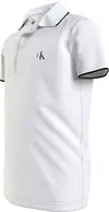 Calvin Klein MONOGRAM TIPPING FIT Erkek Beyaz Polo T-Shirt
