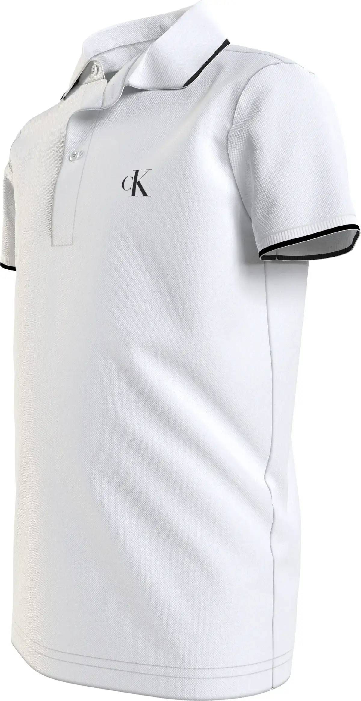 Calvin Klein MONOGRAM TIPPING FIT Erkek Beyaz Polo T-Shirt