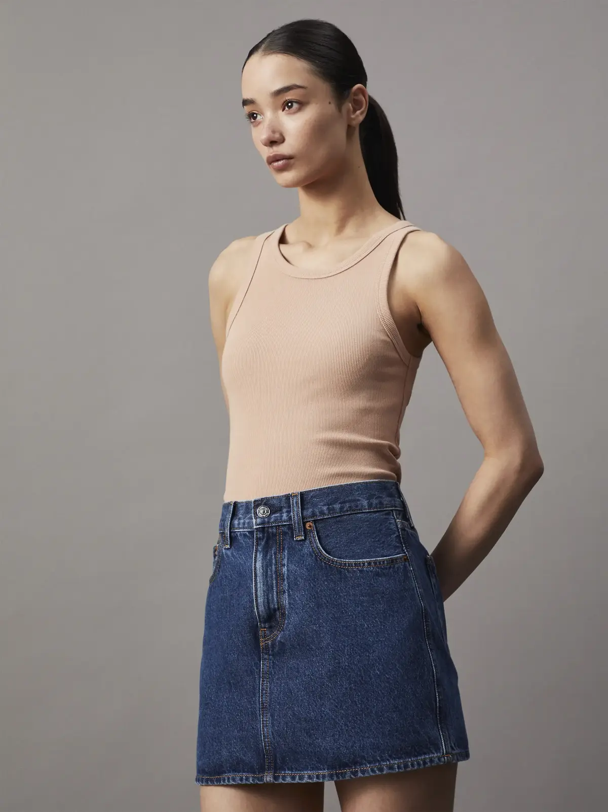 Calvin Klein ZIP THROUGH COTTON J, PDH Krem Kadın Ceket