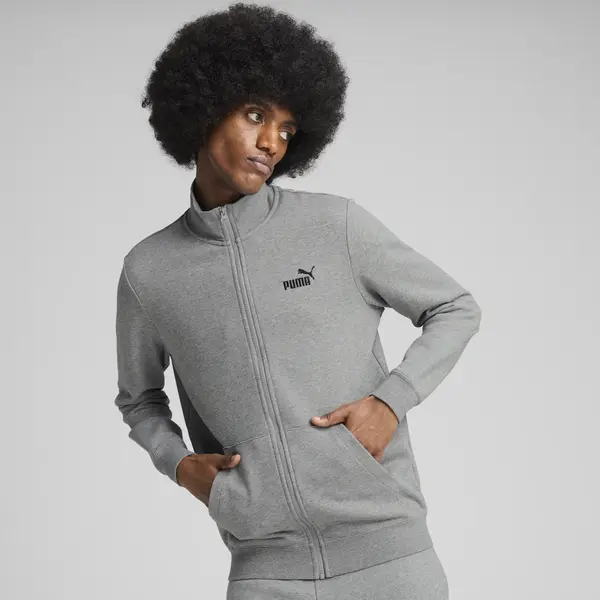 Puma ESS No. 1 Logo Track Jacket TR Gri Erkek Fermuarlı Üst