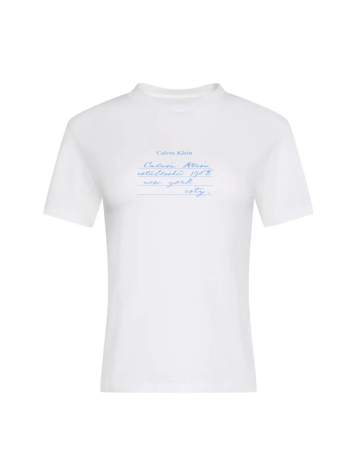 Calvin Klein SS CLASSIC HANDWRITI, YAF Beyaz Kadın T-Shirt