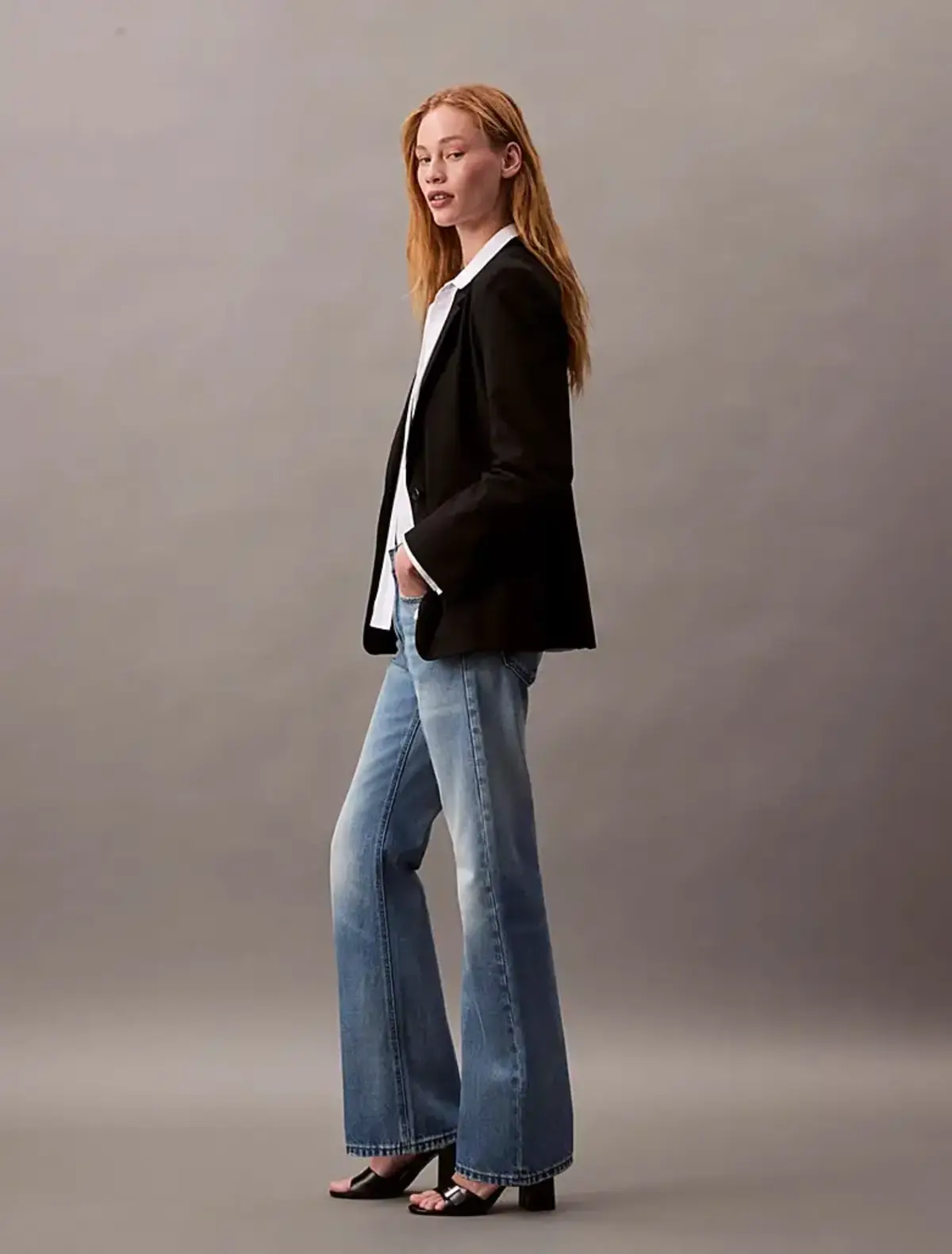 Calvin Klein RELAXED BOOTCUT GOLD DUST Mavi Kadın Jeans