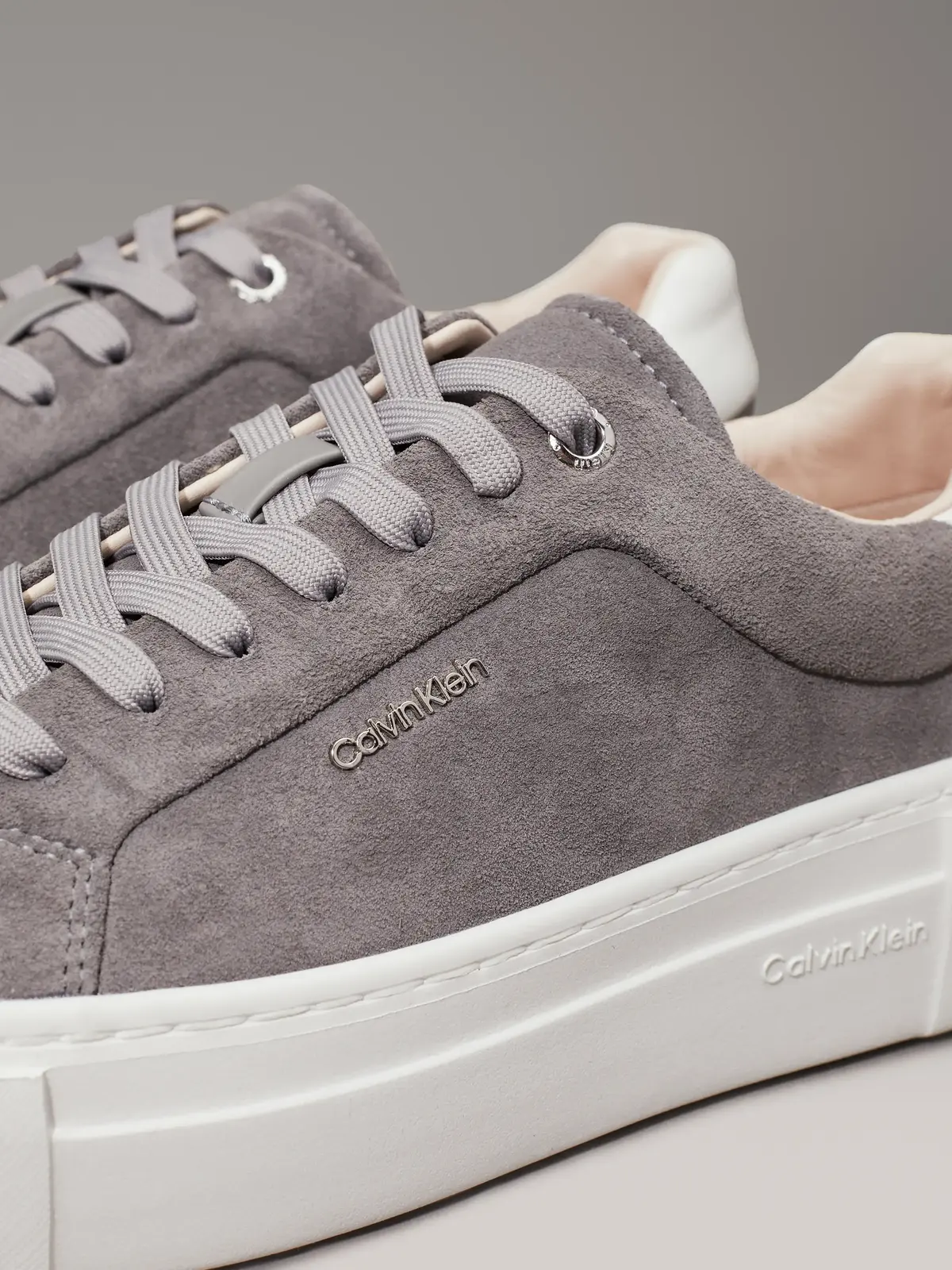 Calvin Klein FLATFORM CUP LACE UP, 0IW Gri Kadın Spor Ayakkabı & Sneaker