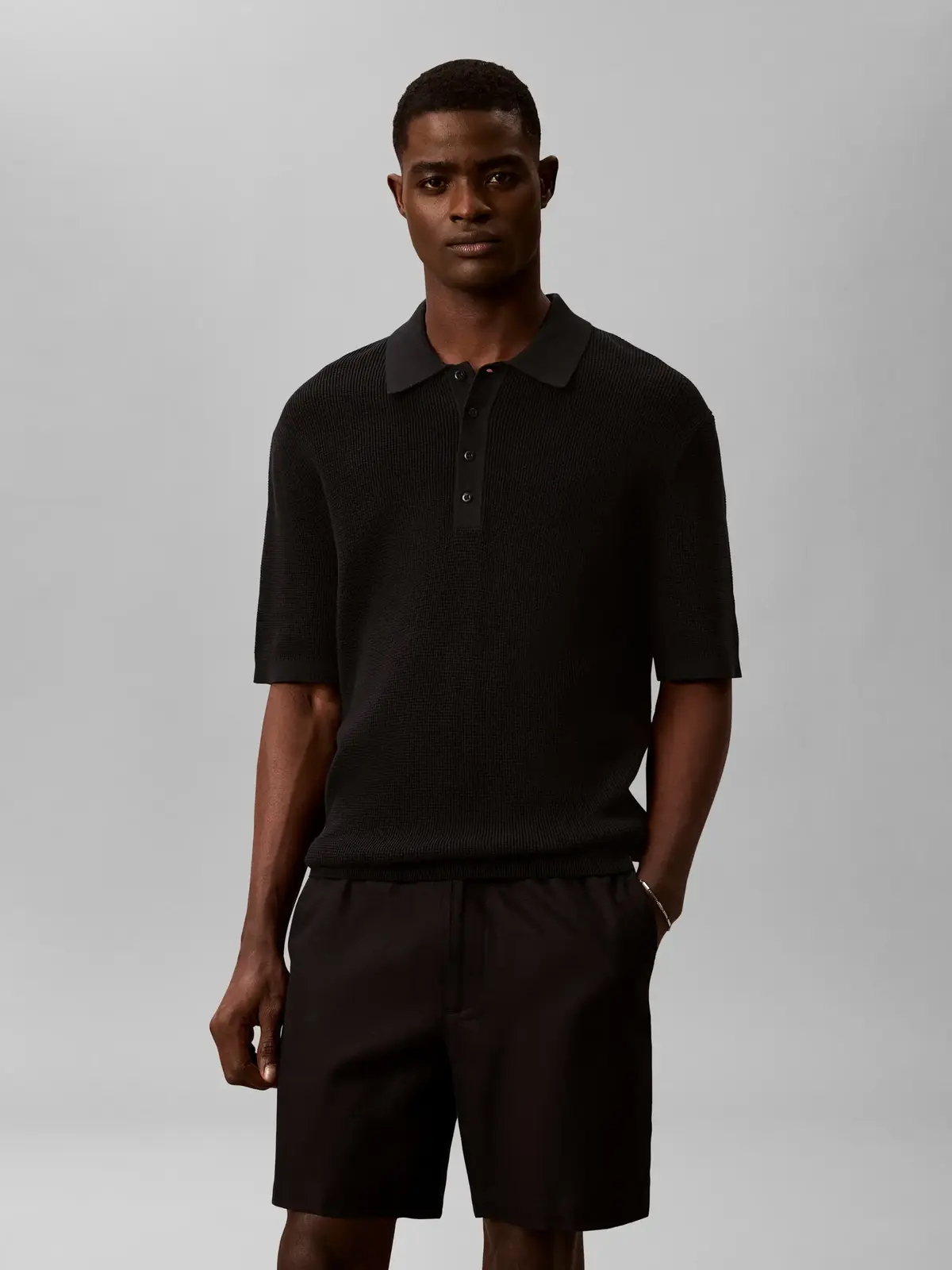 SS COTTON WAFFLE POL, UB1