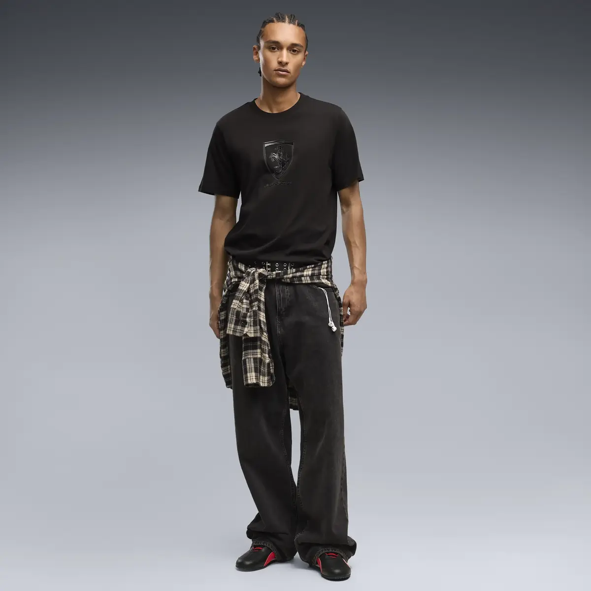 PUMA Ferrari Tonal Shield Tee Siyah Erkek T-Shirt