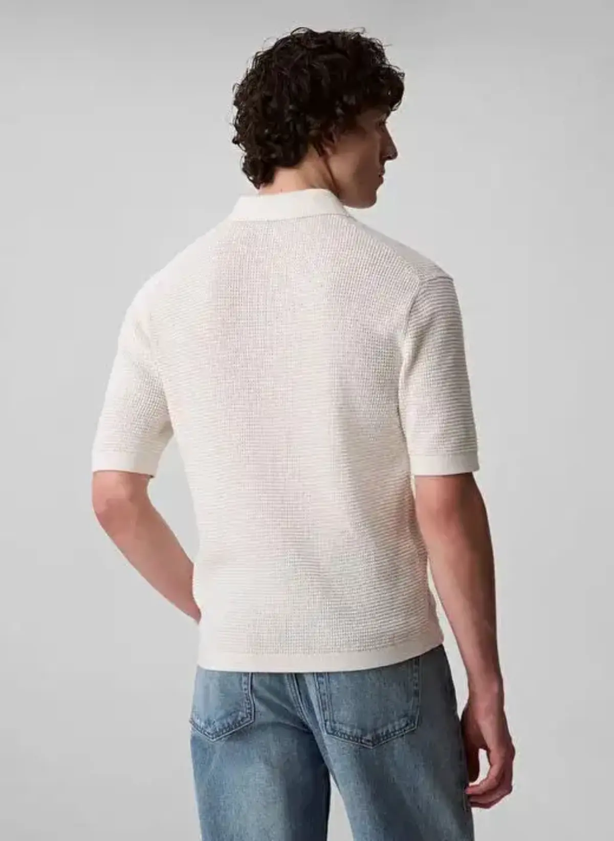 Calvin Klein SS SMTH CTTN WFFL PL Bej Erkek Kazak