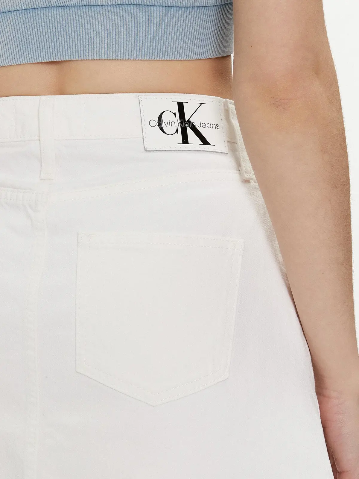 Calvin Klein HR A-LINE MINI SKIRT, 1AA Beyaz Kadın Etek