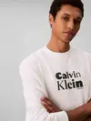 Calvin Klein LS EU 350 TERRY Beyaz Erkek Sweatshirt