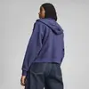 PUMA HER Crop Full-Zip Hoodie Mavi Kadın Fermuarlı Ceket