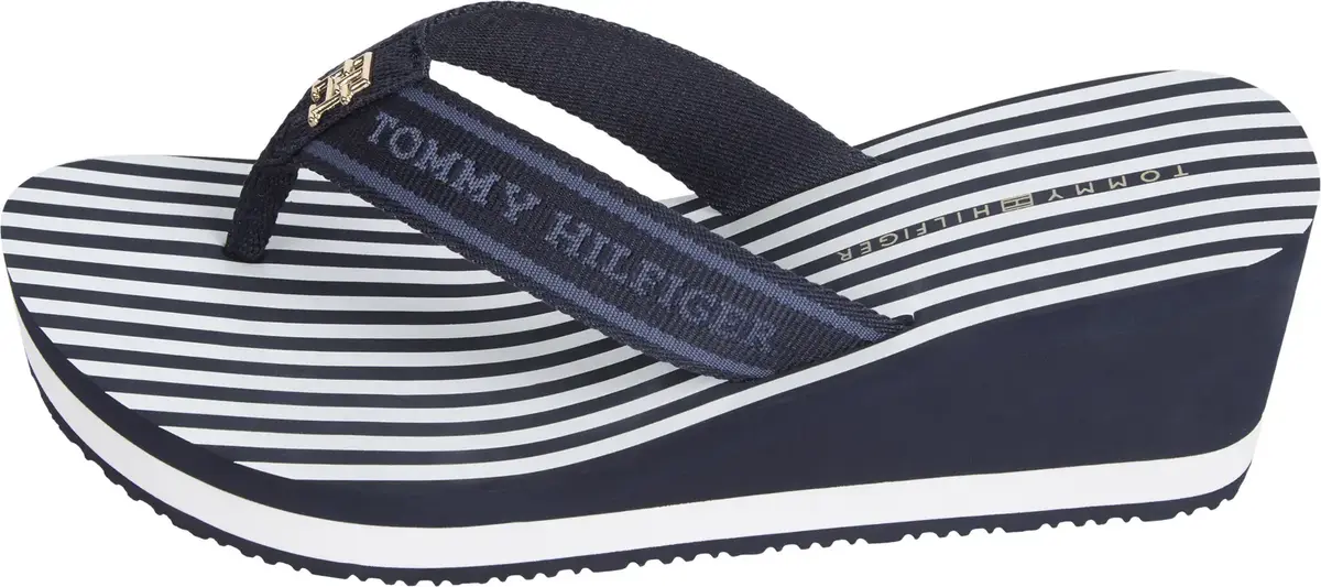 Tommy Hilfiger TH STRIPES WEDGE BEA, DW6 Siyah Kadın Terlik