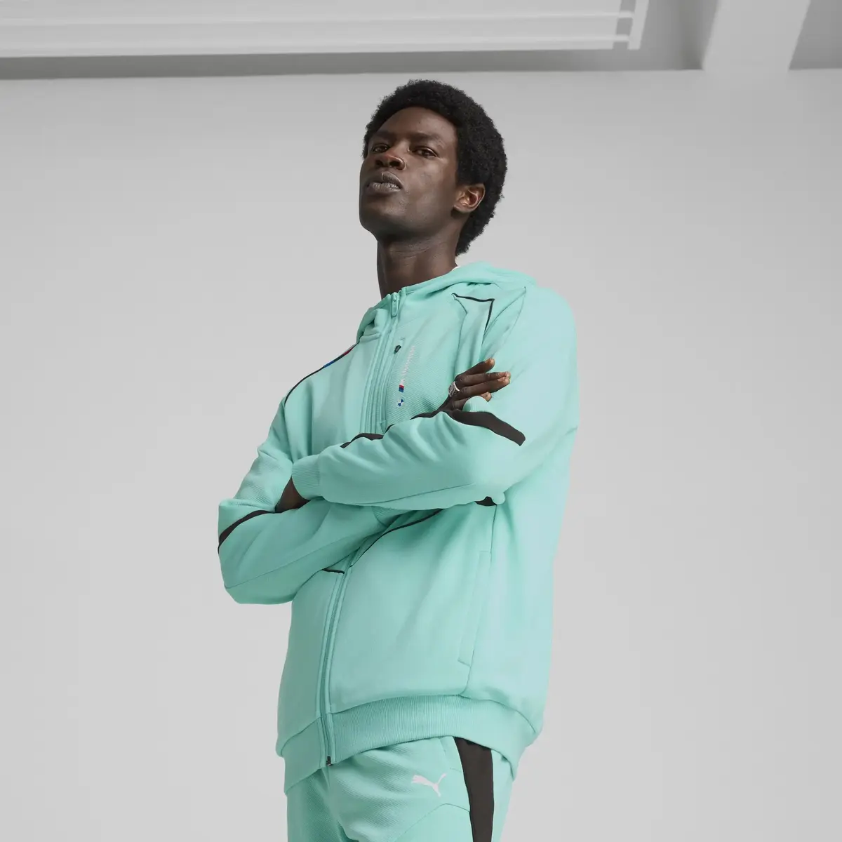 PUMA BMW MMS HOODED SWEAT JACKET Mavi Erkek Ceket