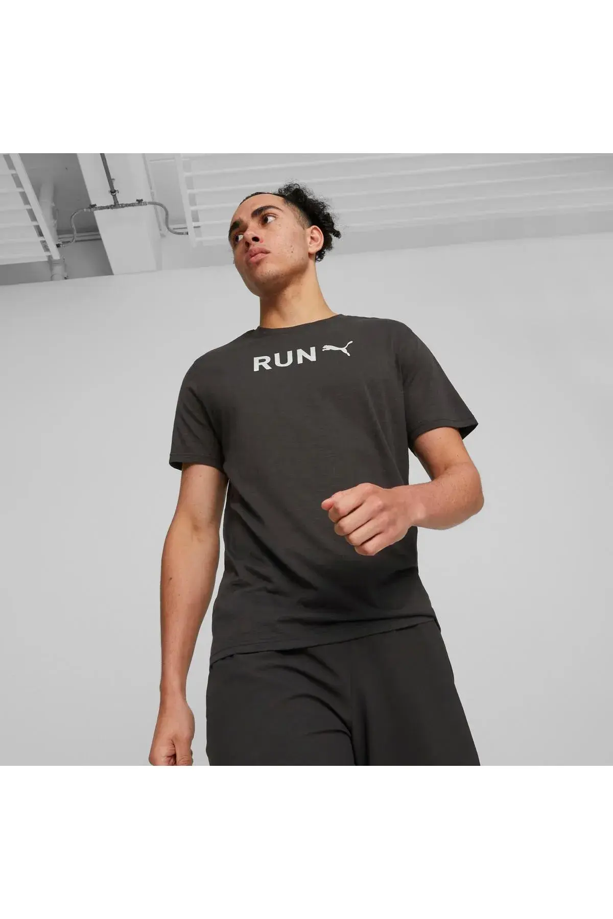 Puma Men Graphıc Tee Run Siyah Erkek T-shirt