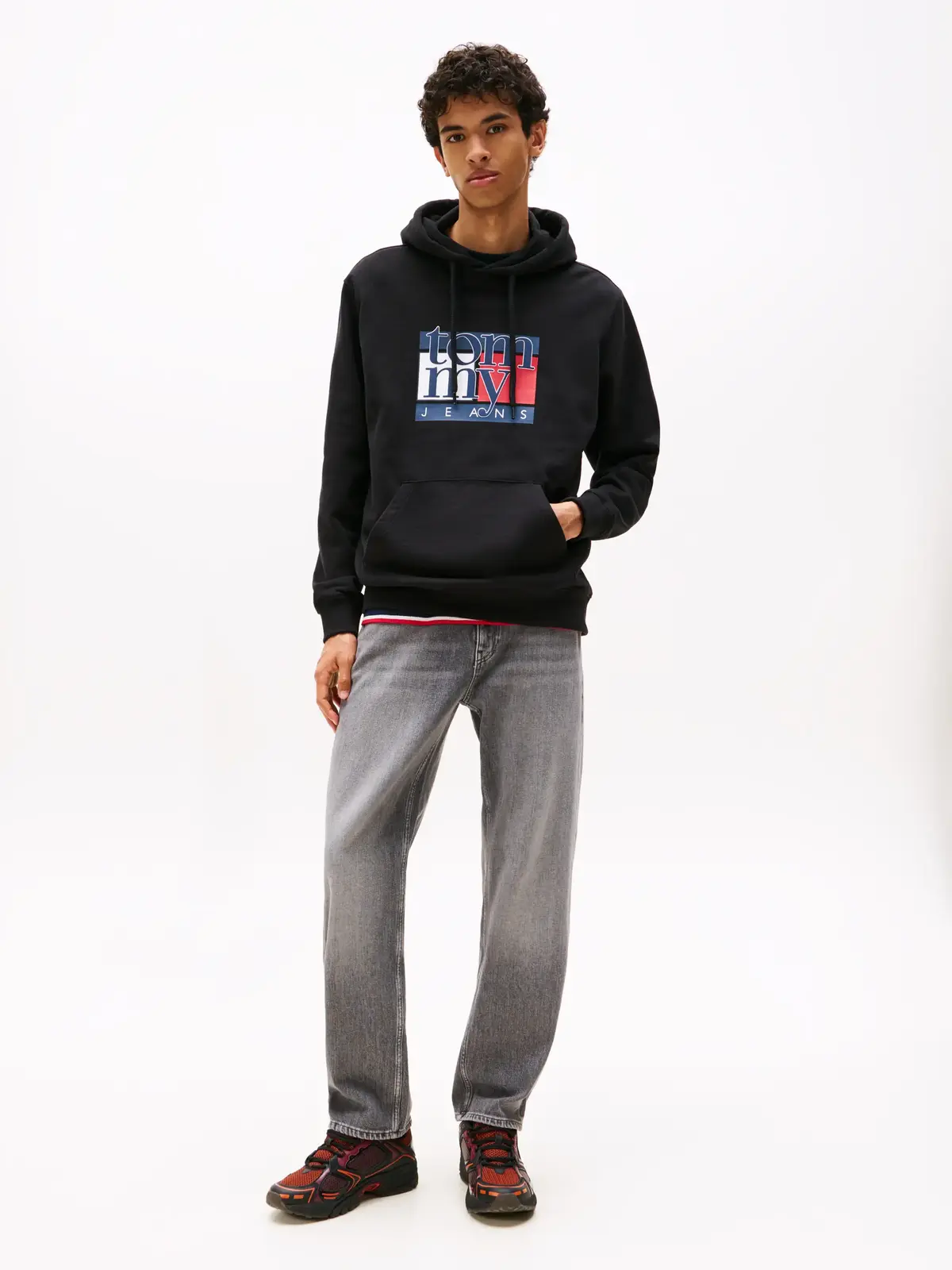 Tommy Hilfiger TJM REG RWB FLAG HOODIE Siyah Erkek Hoodie