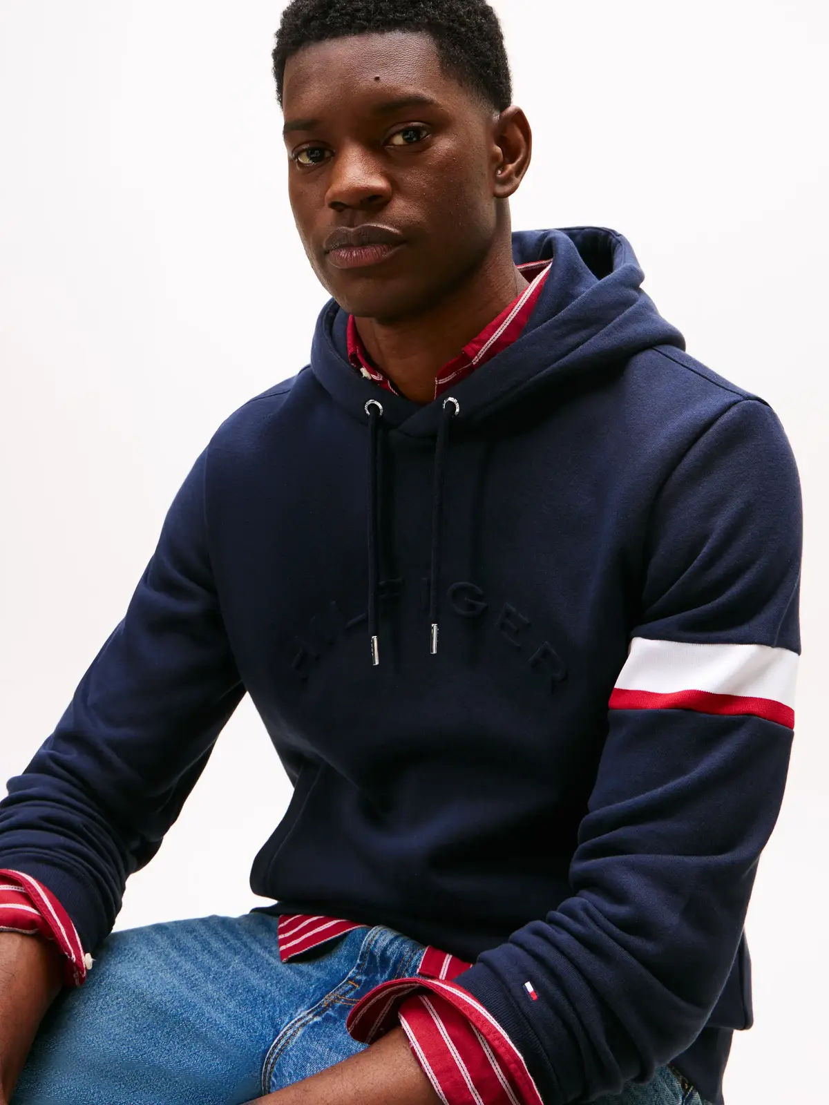Tommy Hilfiger RWB INSERT HOODIE, DW5 Siyah Erkek Sweatshirt