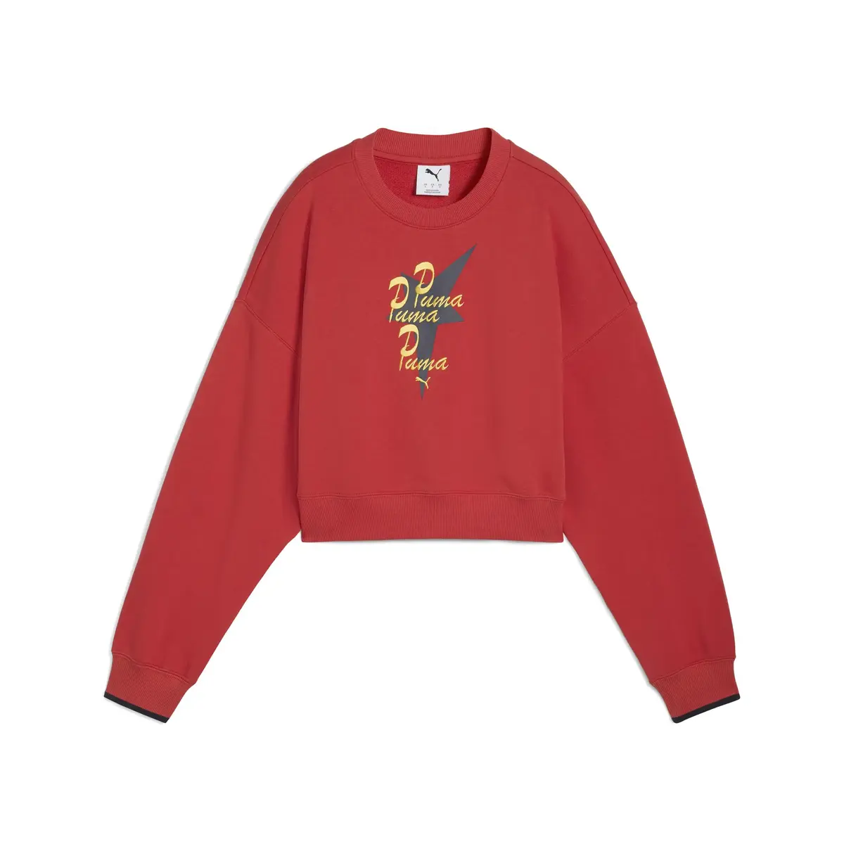 PUMA WARDROBE ESS Graphic Crew Kırmızı Kadın Sweatshirt