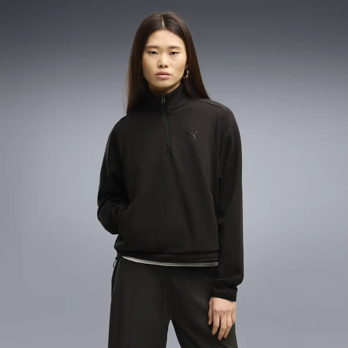 PUMA PUMATECH SENSE Half-Zip Siyah Kadın Sweatshirt