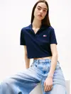 Tommy Hilfiger TJW CRP BADGE SS POL, C1G Lacivert Kadın T-Shirt & Polo