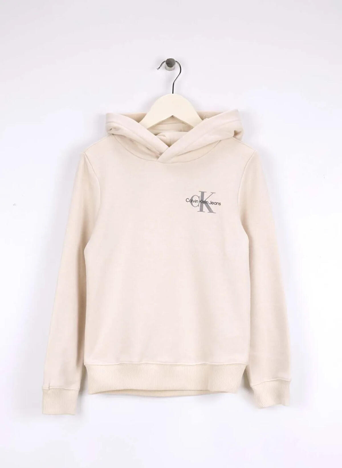 Calvin Klein SMALL MONOGRAM HOODI, PGB Krem Kız Çocuk Hoodie