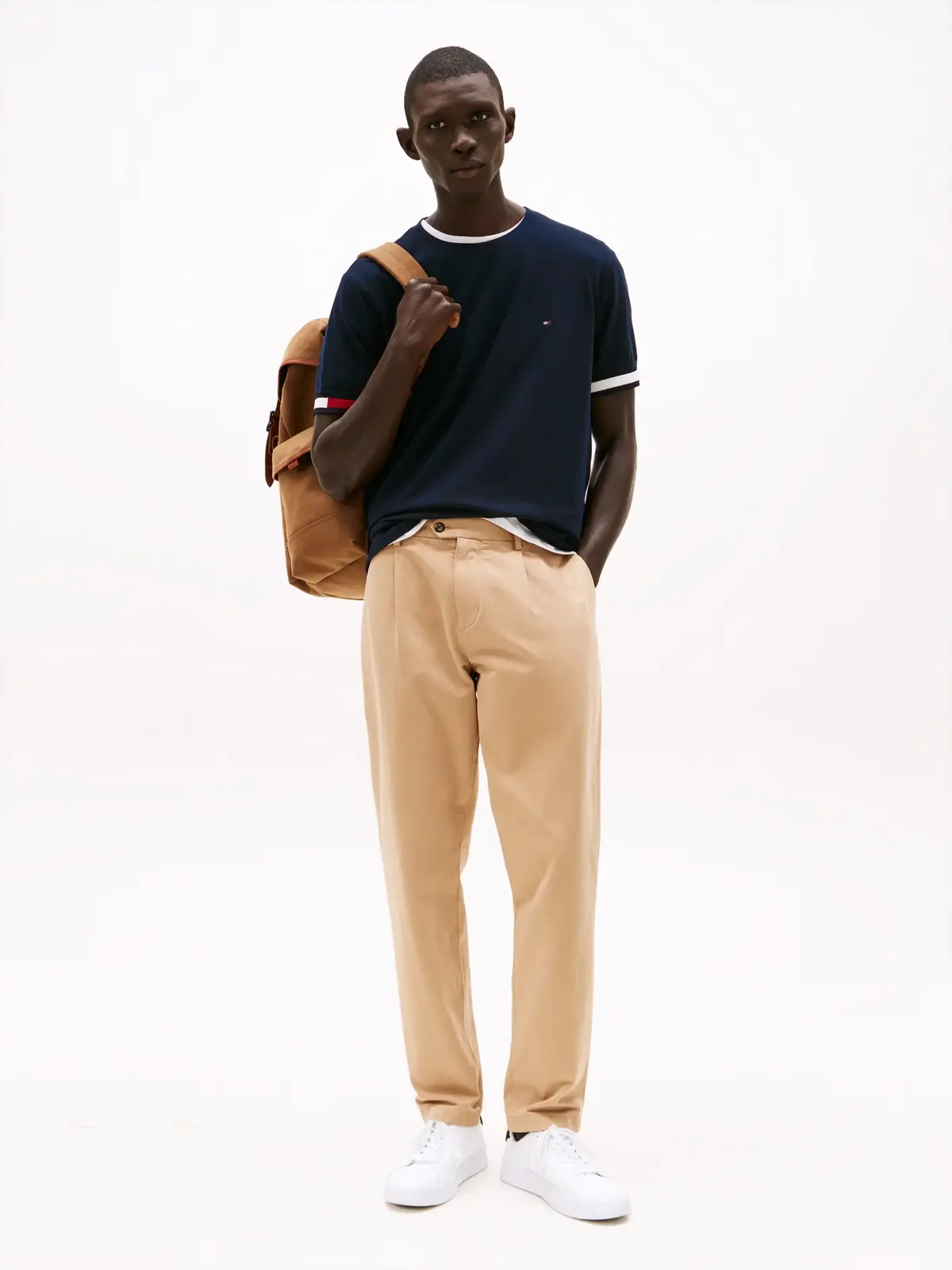 Tommy Hilfiger GLOBAL STRIPE FLAG C, DW5 Siyah Erkek T-Shirt & Polo