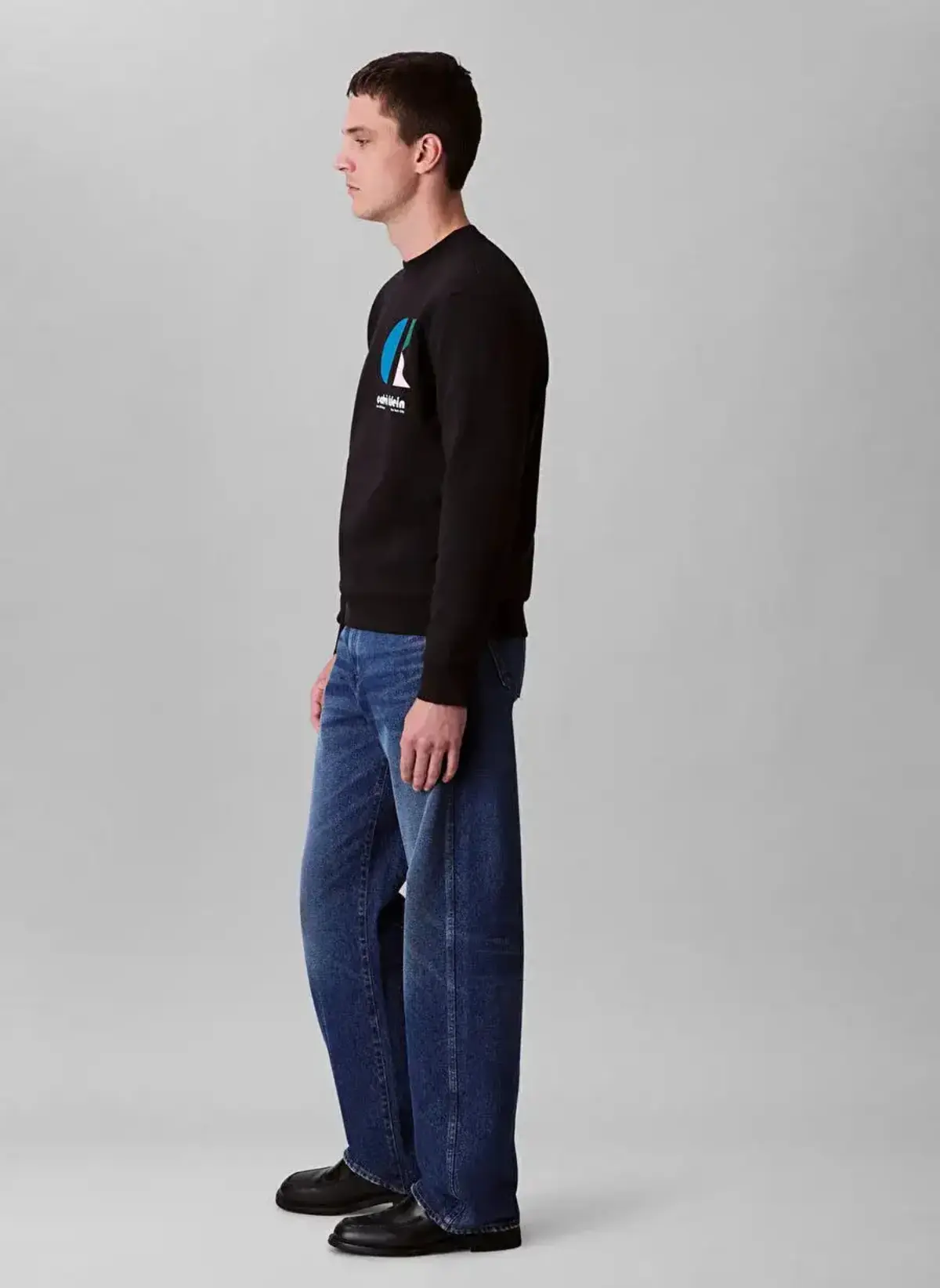 Calvin Klein LS EU 350TERRY CK BAUHAUS LOGO C Siyah Erkek Sweatshirt